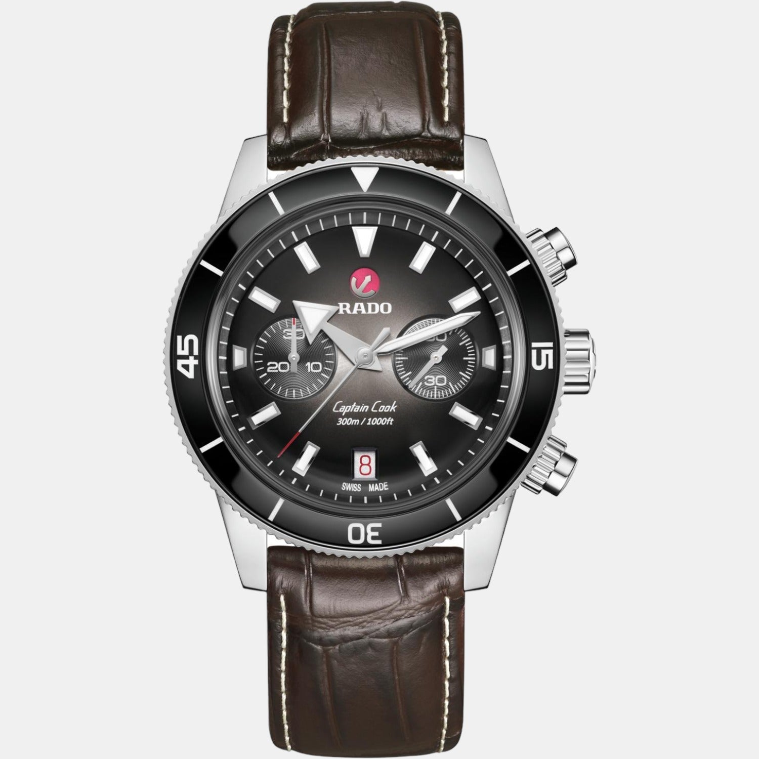 Captain Cook Men Automatic Black Dial Chronograph Stainless Steel Watch R32145158