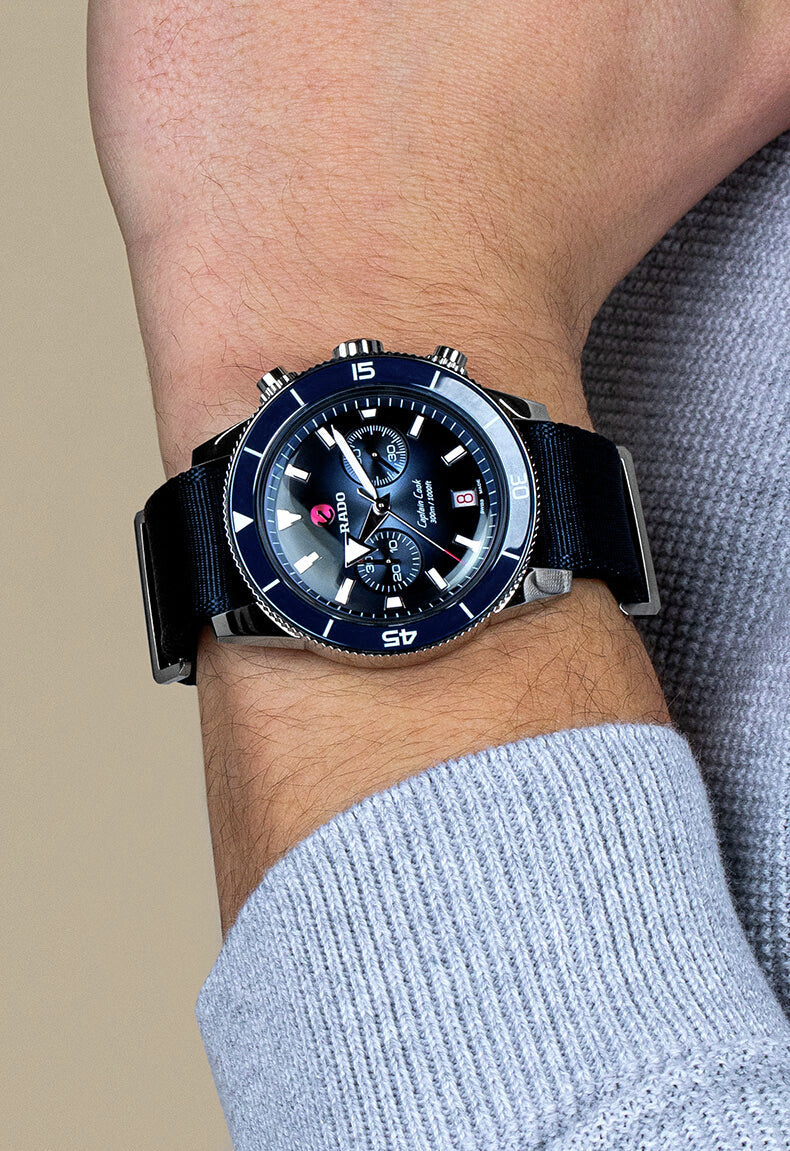 Captain Cook Men Automatic Blue Dial Analog Stainless Steel Watch R32145208