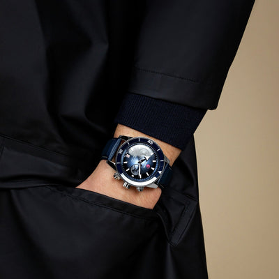 Captain Cook Men Automatic Blue Dial Analog Stainless Steel Watch R32145208