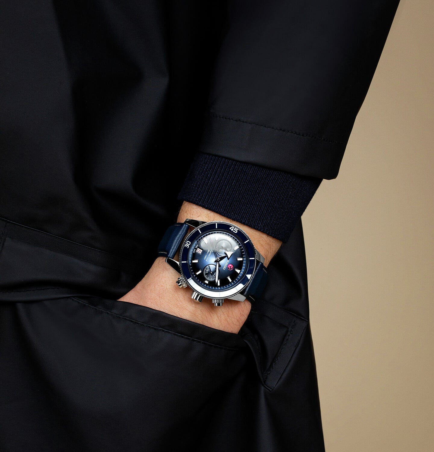 Captain Cook Men Automatic Blue Dial Analog Stainless Steel Watch R32145208