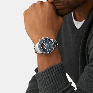 Captain Cook Men Automatic Blue Dial Analog Stainless Steel Watch R32145208