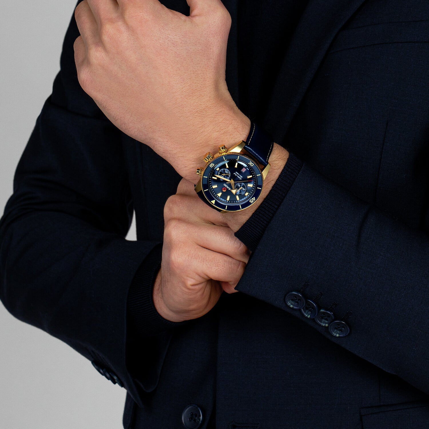 Captain Cook Men Automatic Blue Dial Chronograph Fabric Watch R32146208