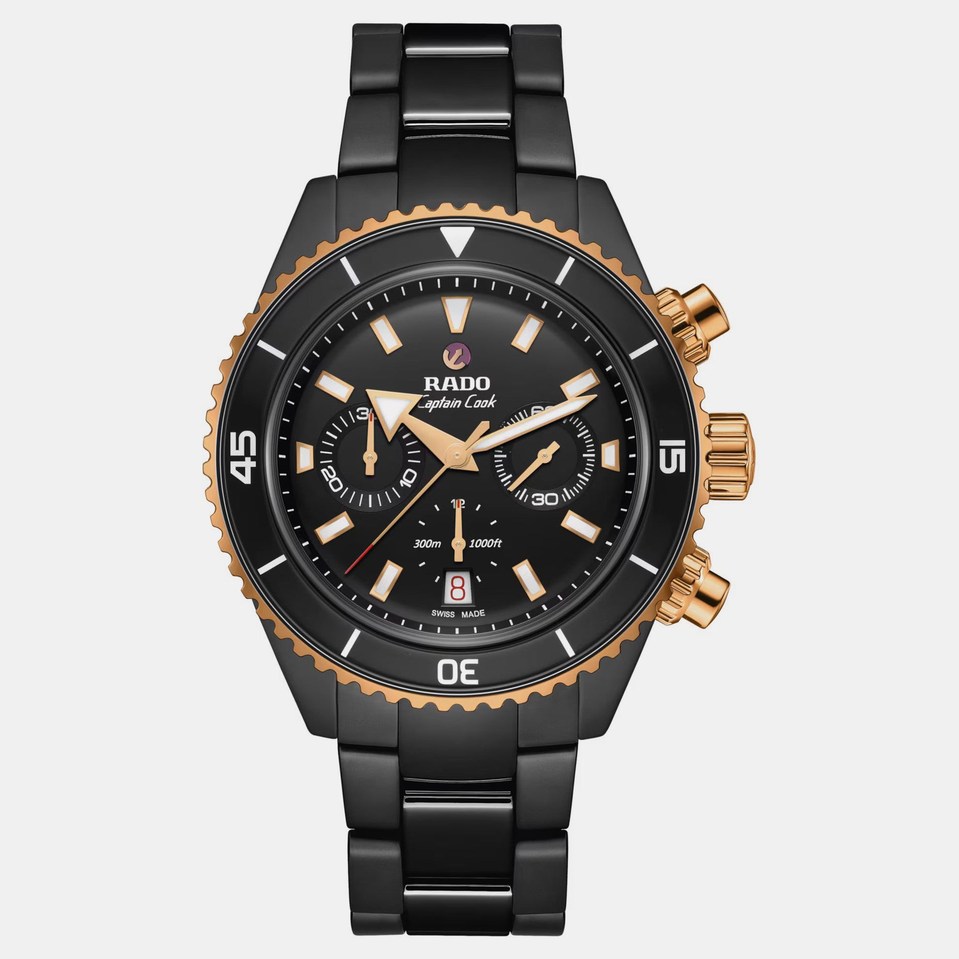 Captain Cook Men Automatic Black Dial Chronograph Ceramic Watch R32190153