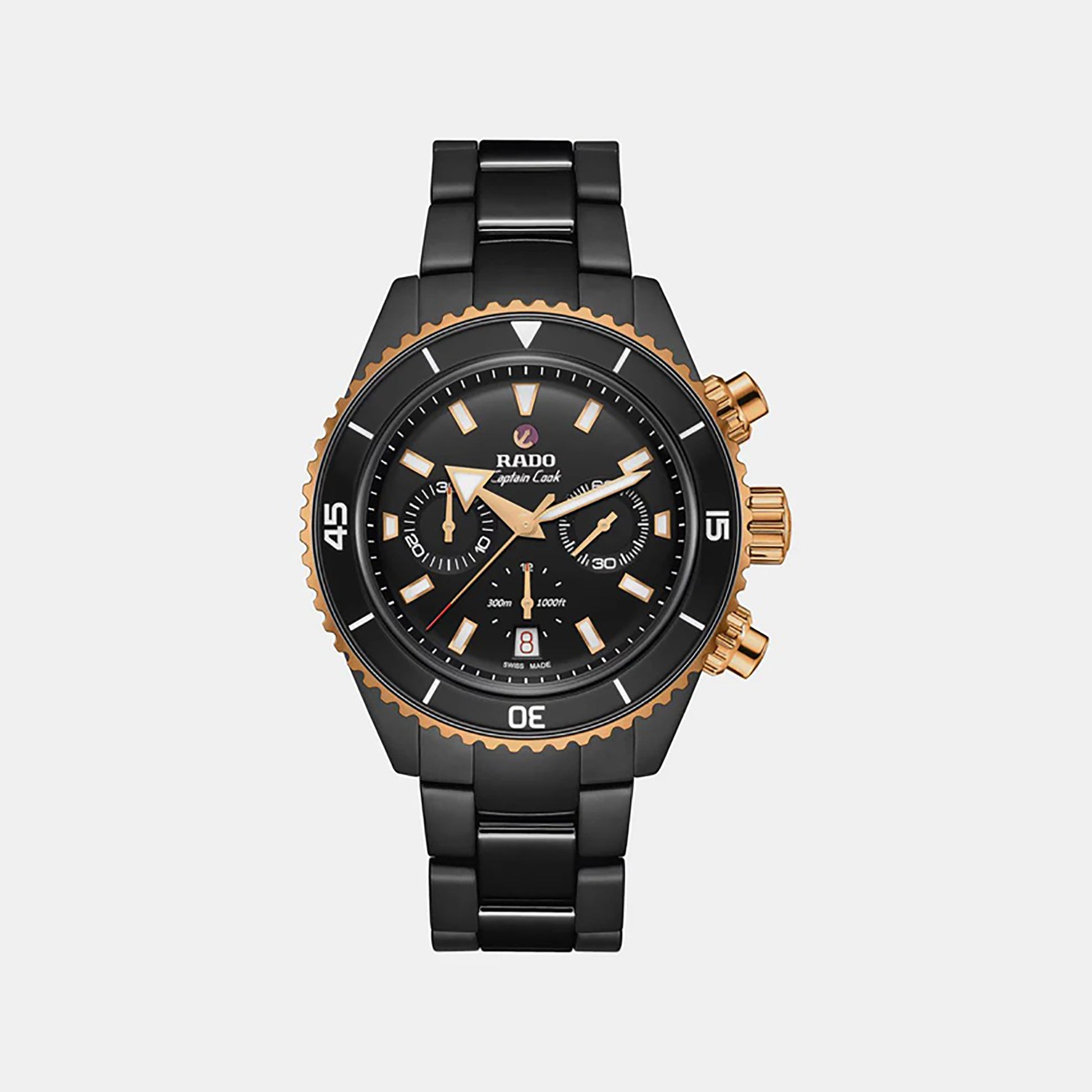 Captain Cook Men Automatic Black Dial Chronograph Ceramic Watch R32190153