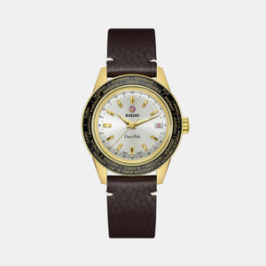 Captain Cook Over-Pole Rado Men Automatic Silver Dial Analog Leather Watch R32193018