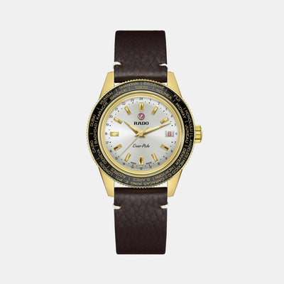 Captain Cook Over-Pole Rado Men Automatic Silver Dial Analog Leather Watch R32193018