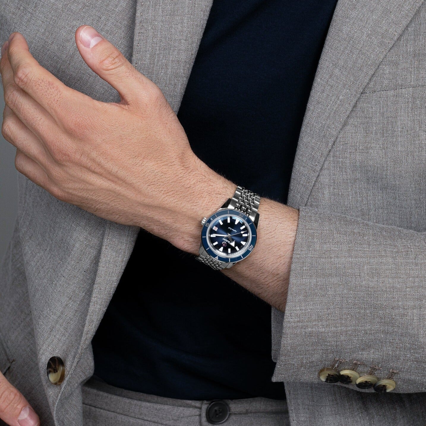 Captain Cook Unisex Automatic Blue Dial Analog Stainless Steel Watch R32500203