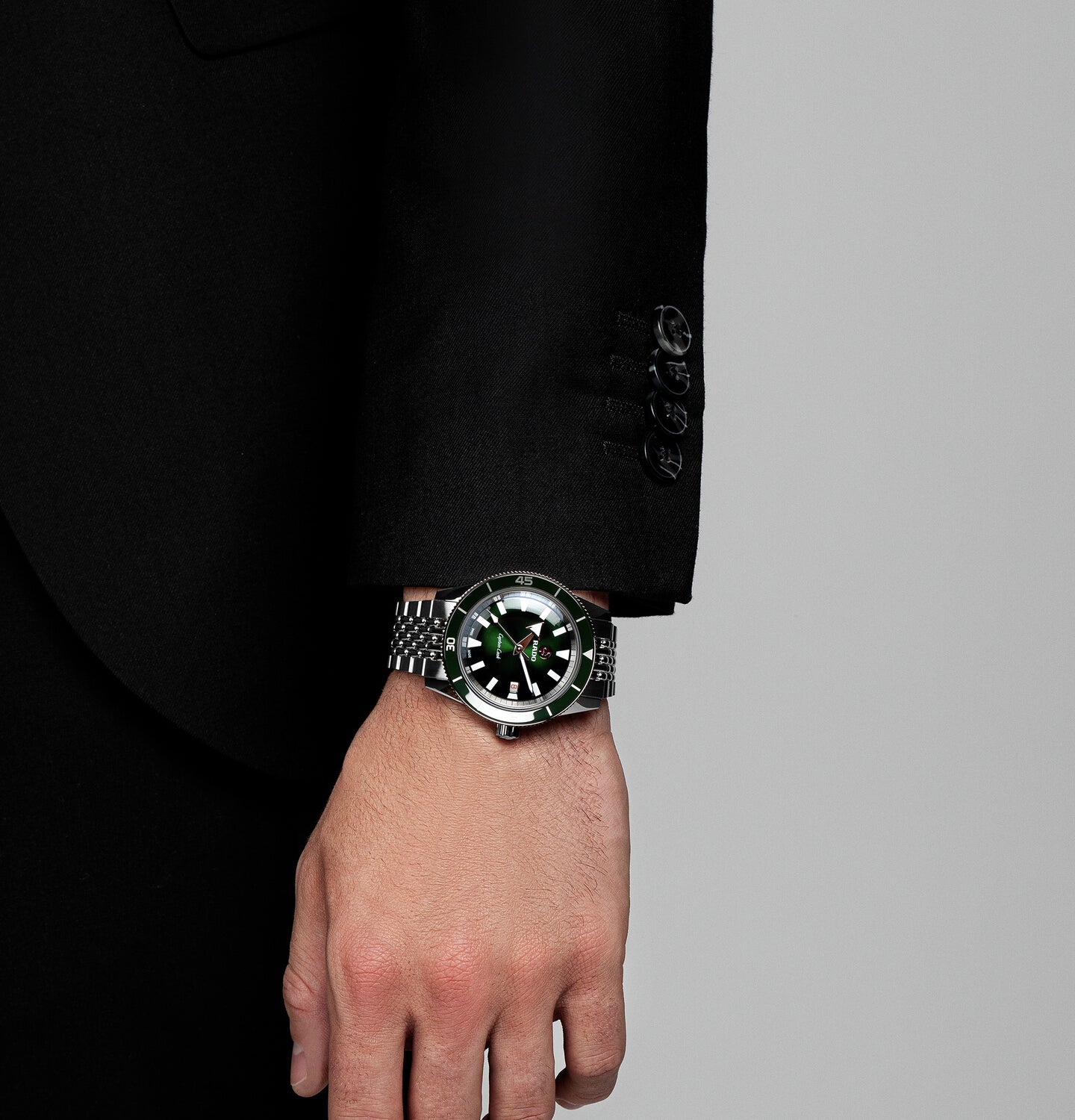Captain Cook Men Automatic Green Dial Analog Stainless Steel Watch R32505313