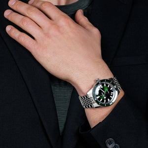 Captain Cook Men Automatic Green Dial Analog Stainless Steel Watch R32505318