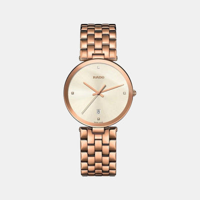 Florence Unisex Quartz Beige Dial Analog Stainless Steel Watch R48869734