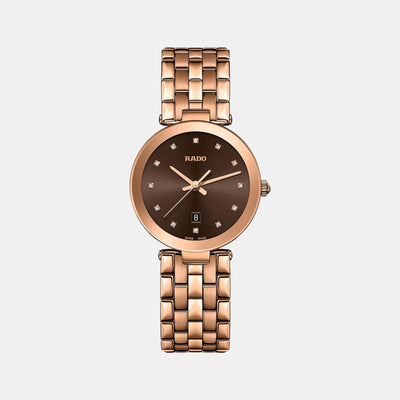 Florence Women Quartz Gold Dial Analog Stainless Steel Watch R48893743