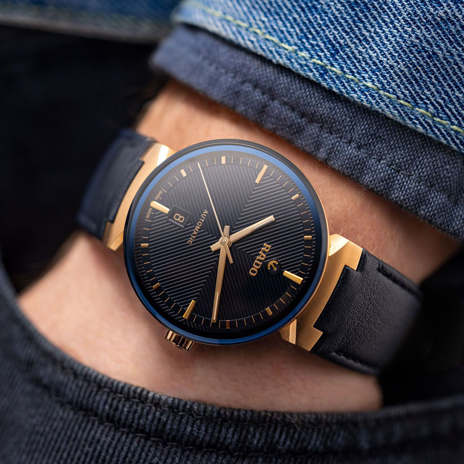 Florence Unisex Automatic Blue Dial Analog Leather Watch R48905205