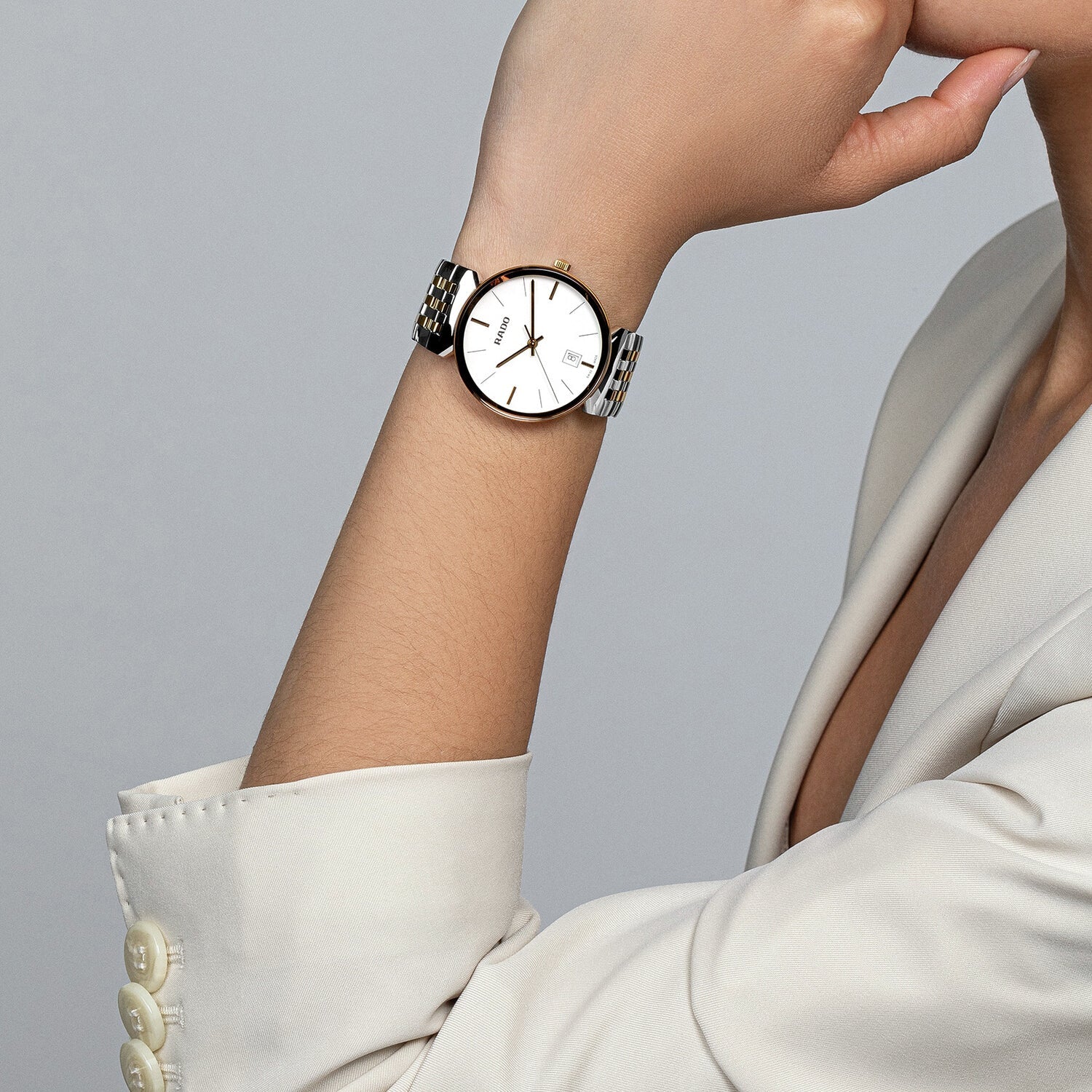 Florence Unisex Quartz White Dial Analog Stainless Steel Watch R48912023