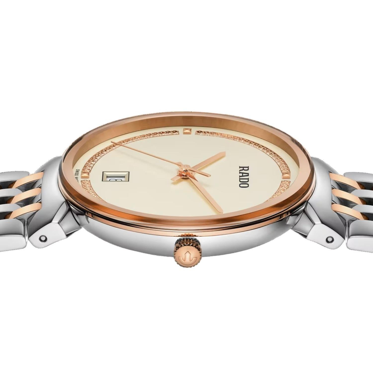 Florence Men Quartz Champagne Dial Analog Stainless Steel Watch R48912403