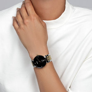 Florence Unisex Quartz Black Dial Analog Stainless Steel Watch R48912703