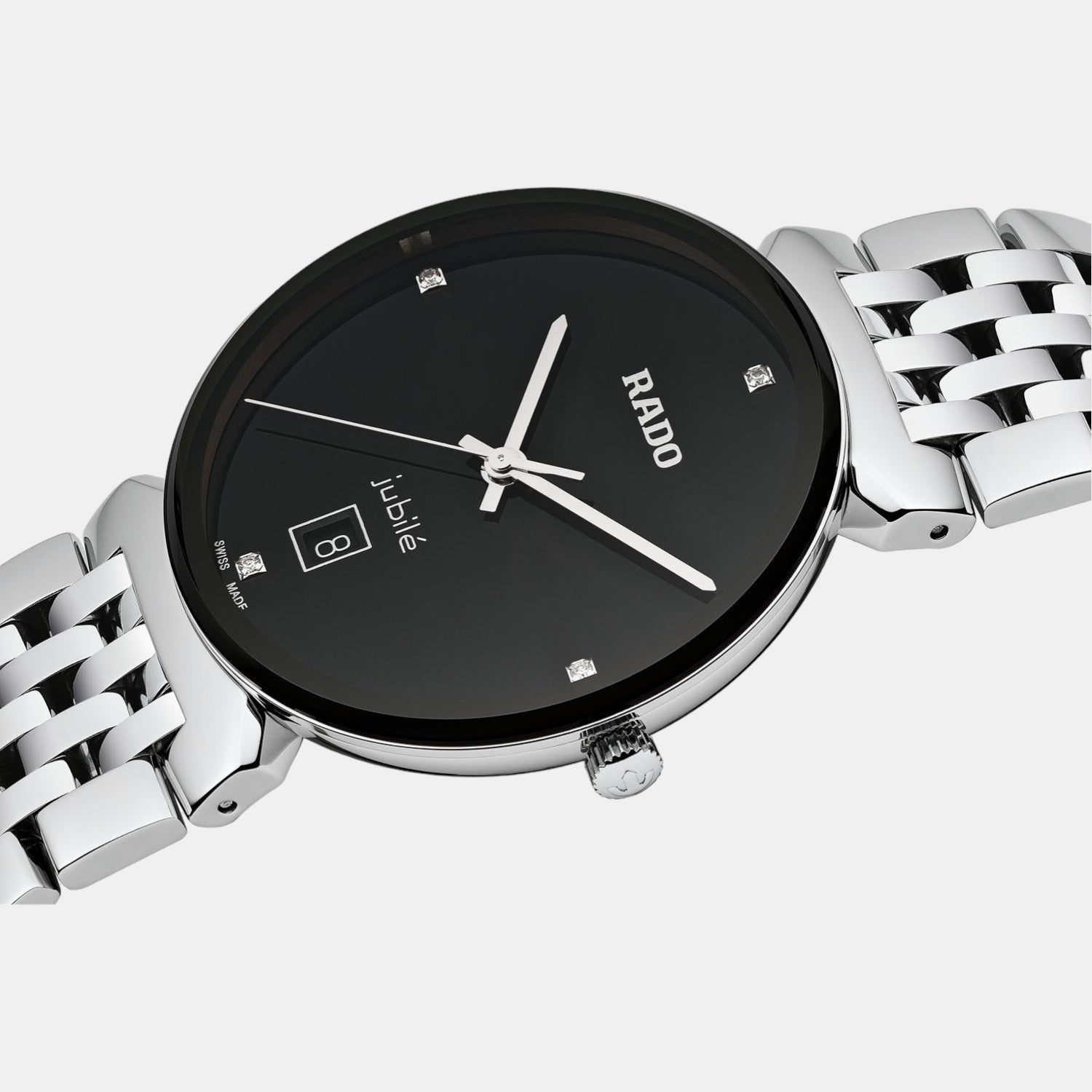 Florence Unisex Quartz Black Dial Analog Stainless Steel Watch R48912713