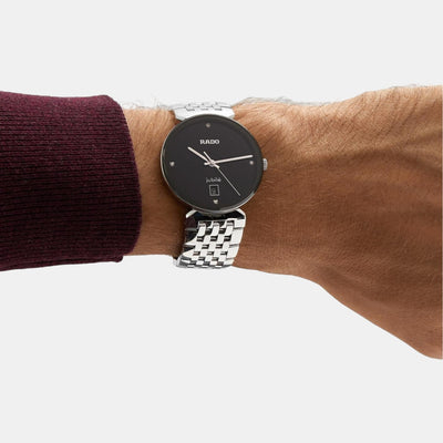 Florence Unisex Quartz Black Dial Analog Stainless Steel Watch R48912713