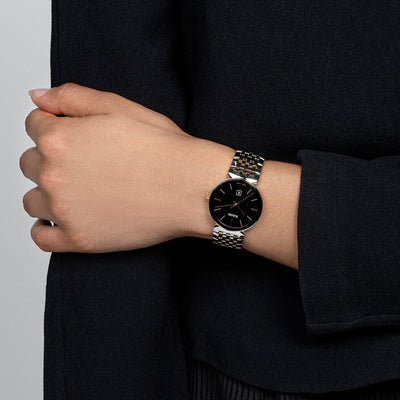 Florence Women Quartz Black Dial Analog Stainless Steel Watch R48913153