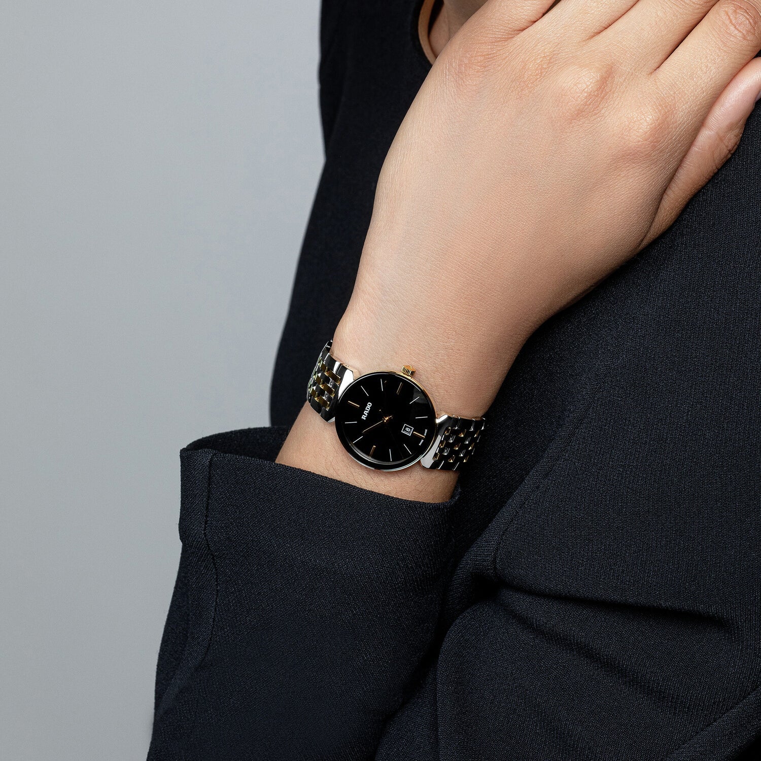 Florence Women Quartz Black Dial Analog Stainless Steel Watch R48913153