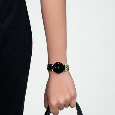 Florence Women Quartz Black Dial Analog Stainless Steel Watch R48913703