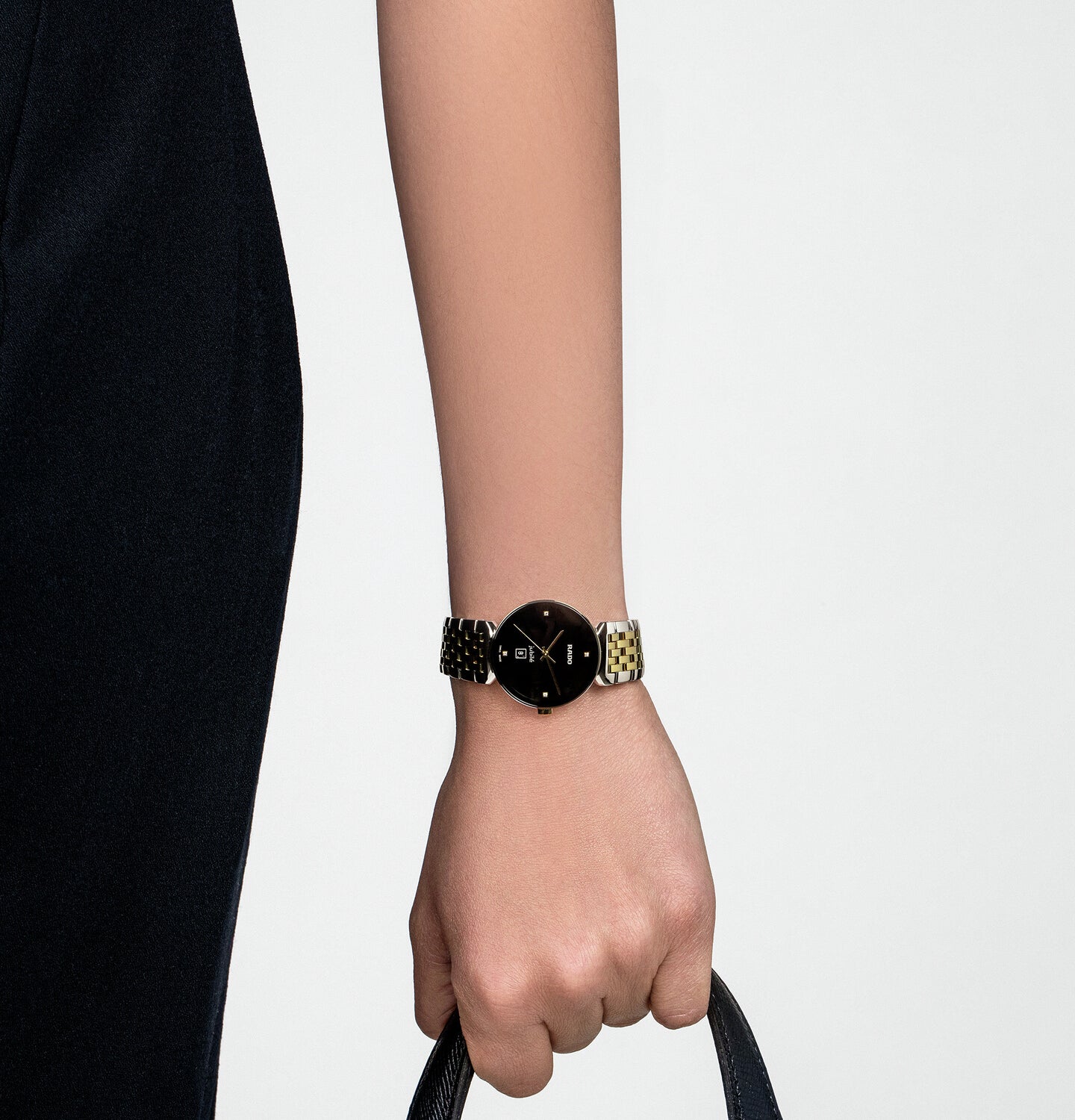 Florence Women Quartz Black Dial Analog Stainless Steel Watch R48913703