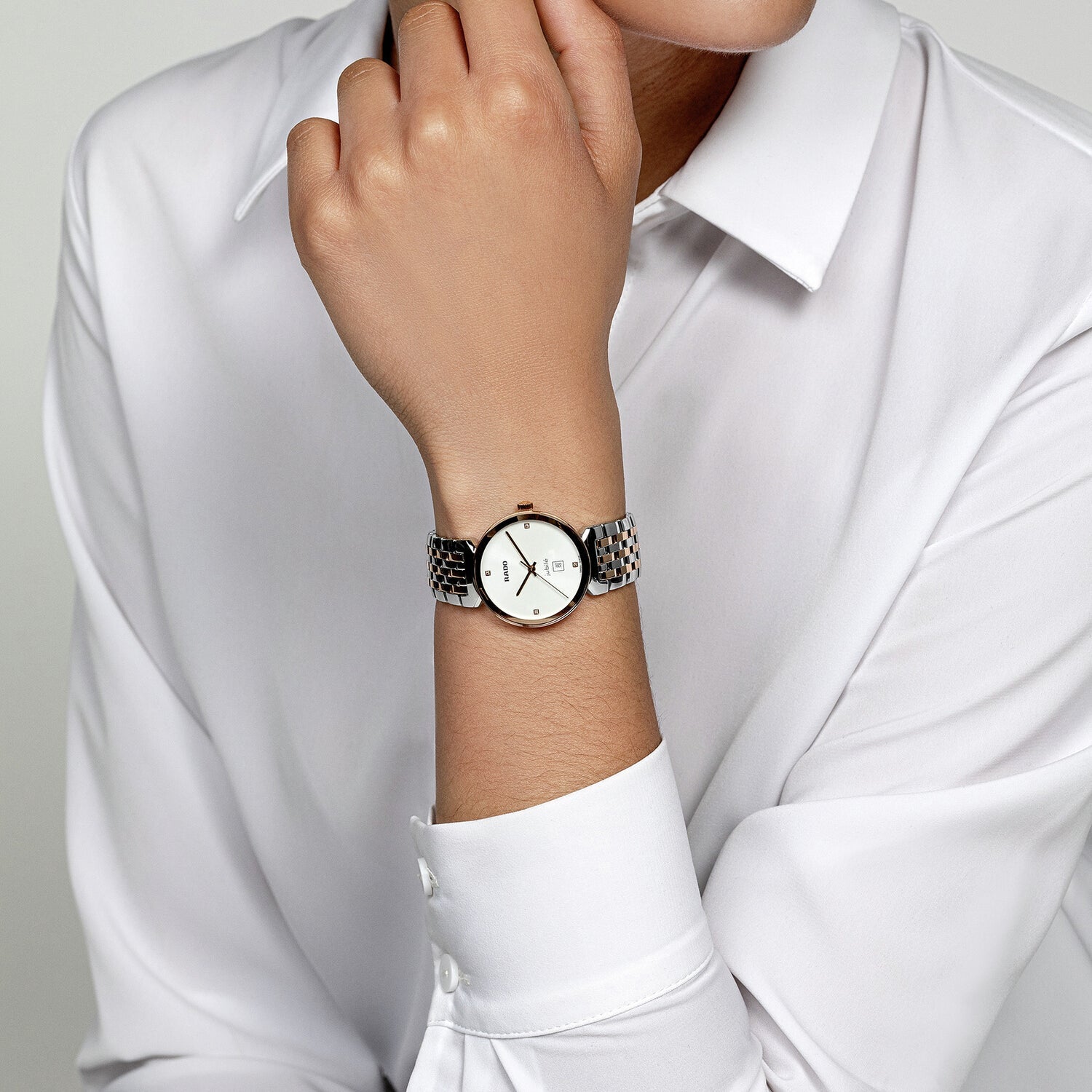 Florence Women Quartz White Dial Analog Stainless Steel Watch R48913723