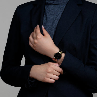 Florence Women Quartz Black Dial Analog Stainless Steel Watch R48915703