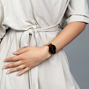 Florence Unisex Quartz Black Dial Analog Stainless Steel Watch R48916703