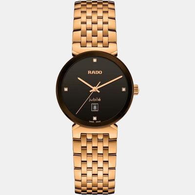 Florence Women Quartz Black Dial Analog Stainless Steel Watch R48917703