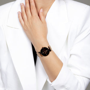 Florence Women Quartz Black Dial Analog Stainless Steel Watch R48917703