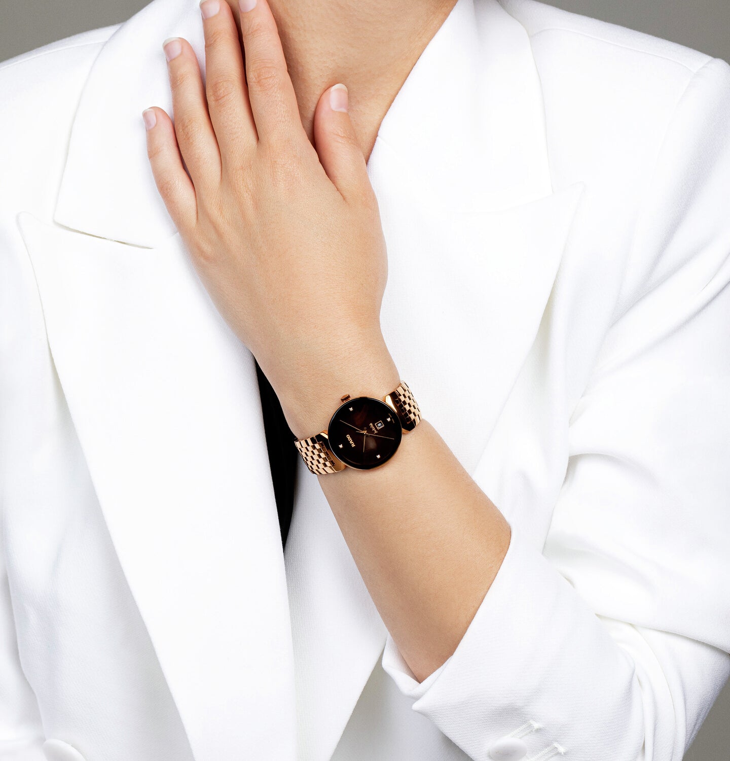 Florence Women Quartz Black Dial Analog Stainless Steel Watch R48917703