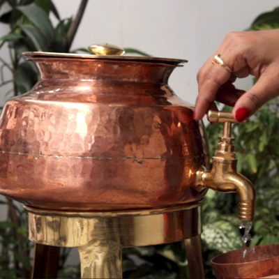 Copper Water Dispenser Set