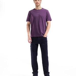 Rare Rabbit Men Rabbit-Inf Purple Cotton Lycra Fabric Short Sleeve Crew Neck Regular Fit Printed T-Shirt