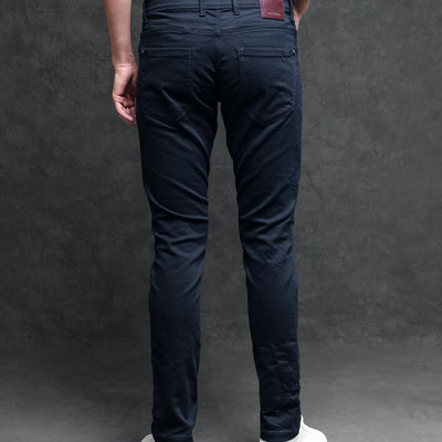 Rare Rabbit Men's Radley Navy Mid Wash Mid-Rise Regular Fit Jeans