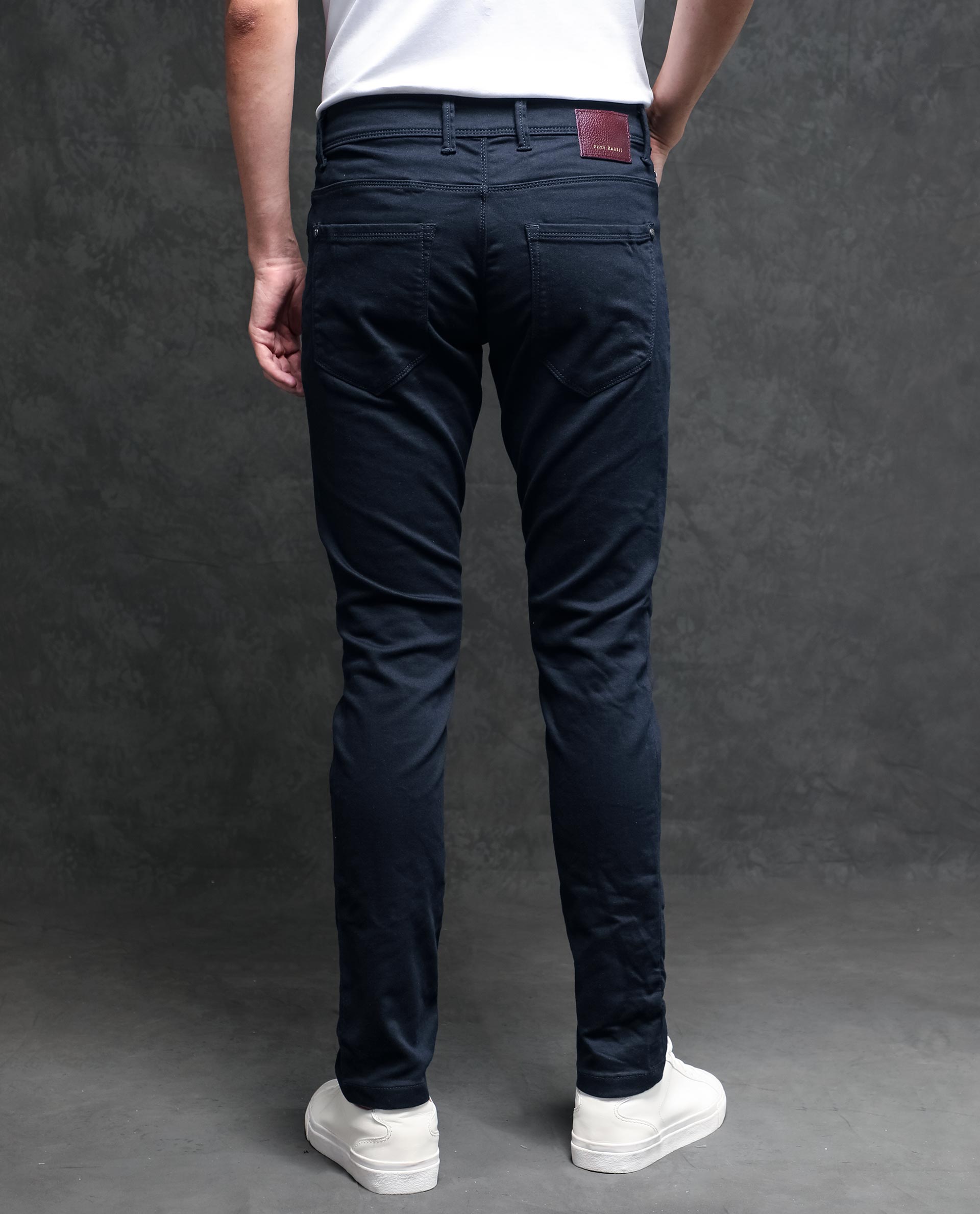 Rare Rabbit Men's Radley Navy Mid Wash Mid-Rise Regular Fit Jeans