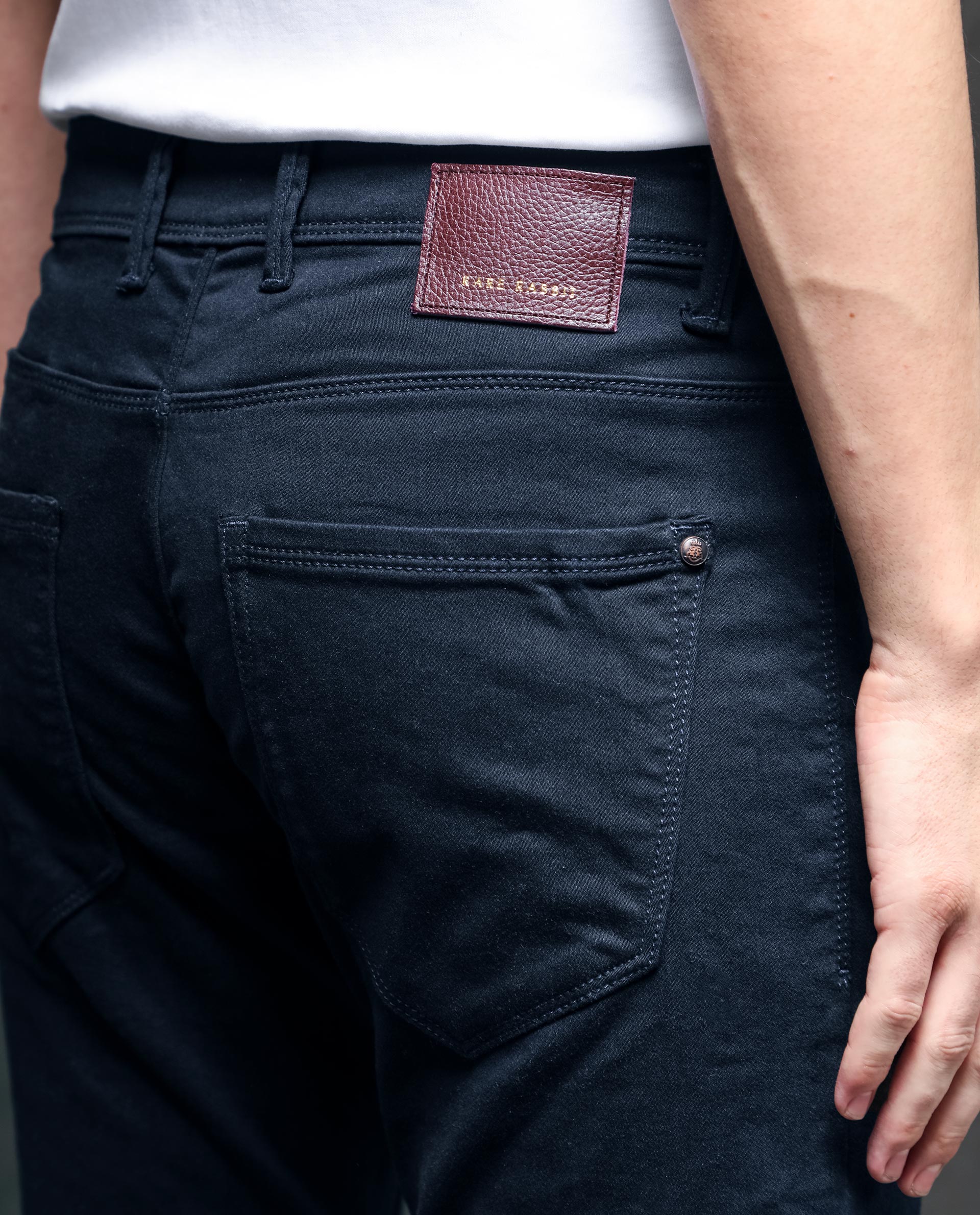 Rare Rabbit Men's Radley Navy Mid Wash Mid-Rise Regular Fit Jeans