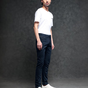 Rare Rabbit Men's Radley Navy Mid Wash Mid-Rise Regular Fit Jeans