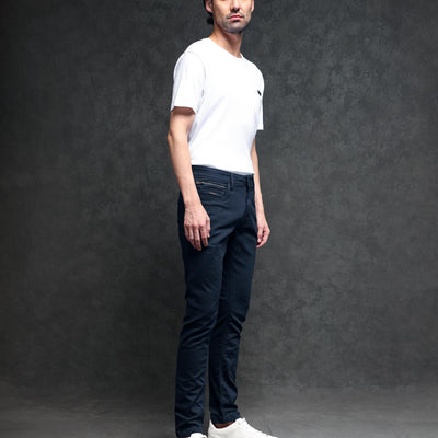 Rare Rabbit Men's Radley Navy Mid Wash Mid-Rise Regular Fit Jeans