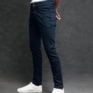 Rare Rabbit Men's Radley Navy Mid Wash Mid-Rise Regular Fit Jeans