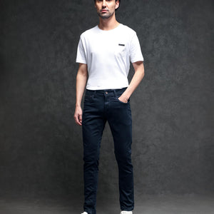 Rare Rabbit Men's Radley Navy Mid Wash Mid-Rise Regular Fit Jeans