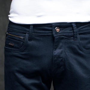 Rare Rabbit Men's Radley Navy Mid Wash Mid-Rise Regular Fit Jeans