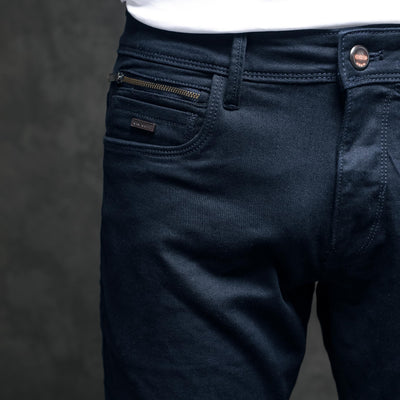 Rare Rabbit Men's Radley Navy Mid Wash Mid-Rise Regular Fit Jeans