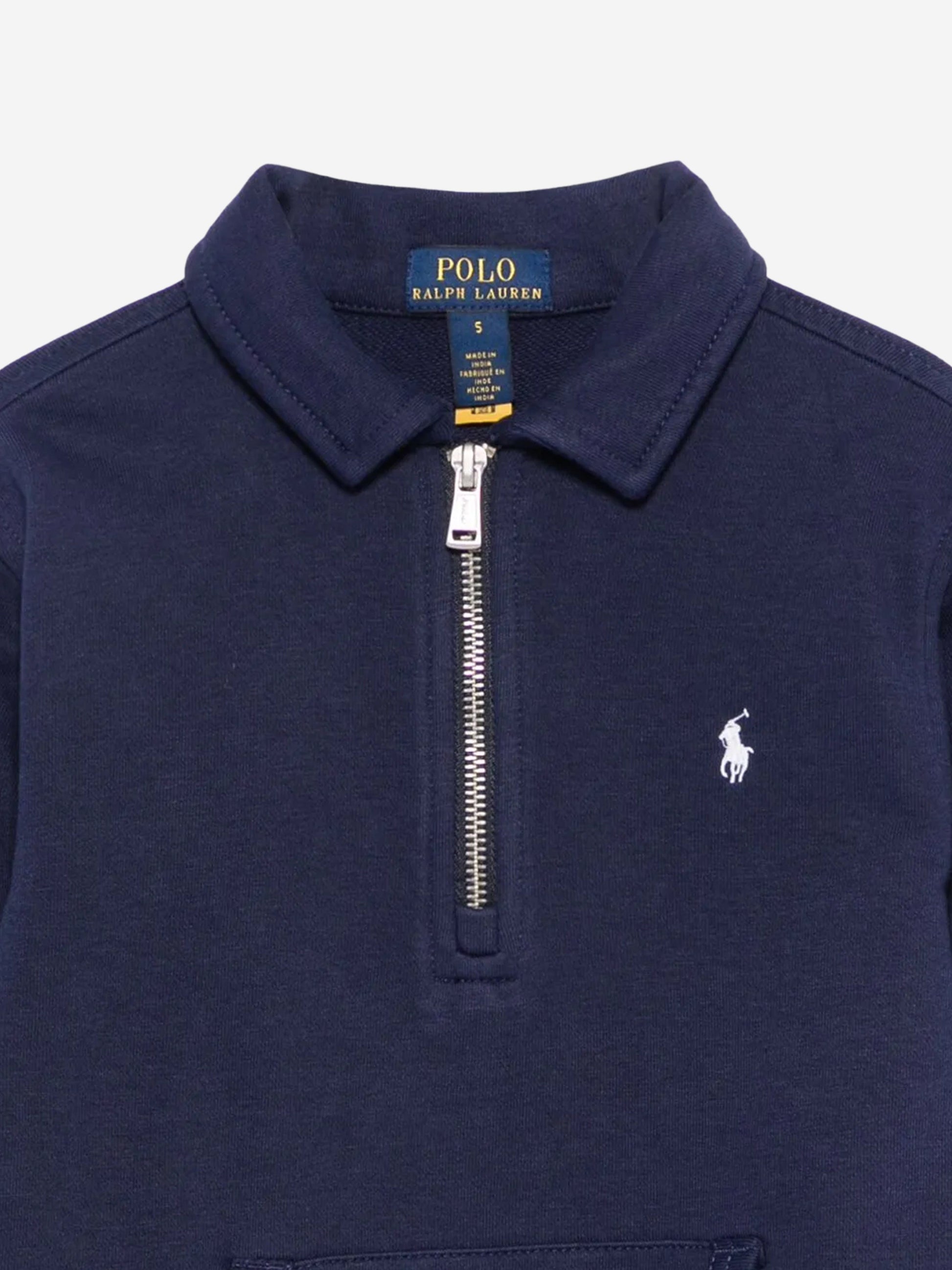 Ralph Lauren Boys Navy Half-Zip Sweatshirt