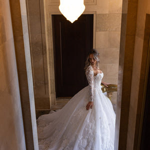 Long Sleeve Strapless Bridal Gown by Rachel Allan RB6161