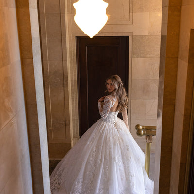 Long Sleeve Strapless Bridal Gown by Rachel Allan RB6161