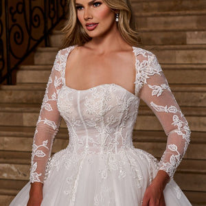 Long Sleeve Strapless Bridal Gown by Rachel Allan RB6161