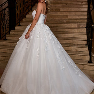 3D Floral Off Shoulder Bridal Gown by Rachel Allan RB6170