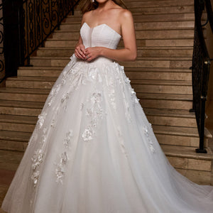 3D Floral Off Shoulder Bridal Gown by Rachel Allan RB6170