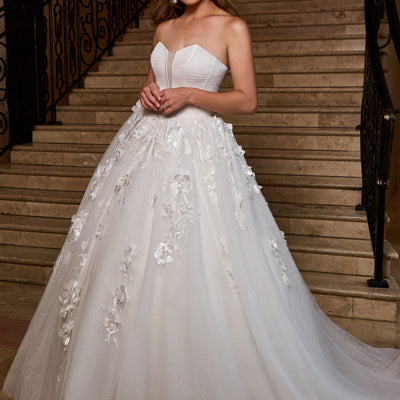 3D Floral Off Shoulder Bridal Gown by Rachel Allan RB6170