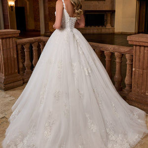 Applique V-Neck Bridal Gown by Rachel Allan RB6171